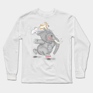 Run Elephant ... Run Long Sleeve T-Shirt